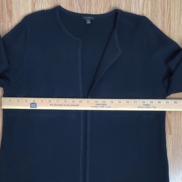 Talbots large knit long line open cardigan sweater black long sleeve whimsygoth - Picture 9 of 12